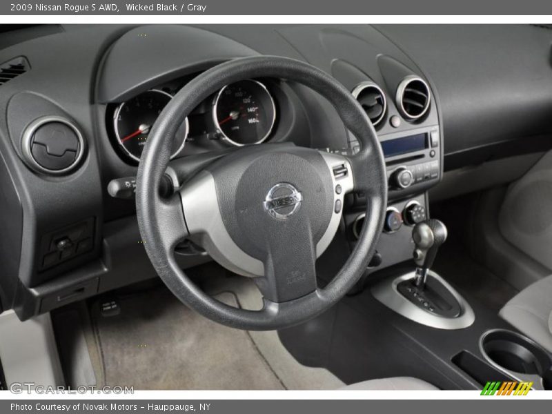 Wicked Black / Gray 2009 Nissan Rogue S AWD