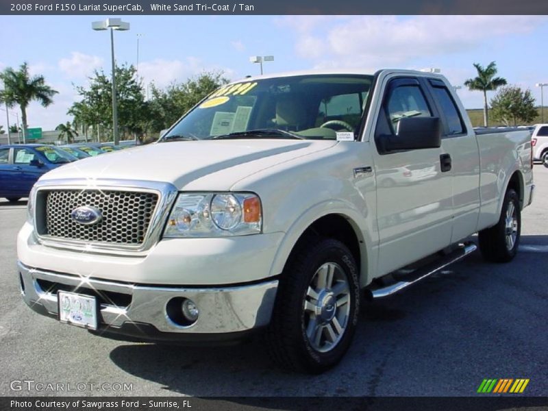 White Sand Tri-Coat / Tan 2008 Ford F150 Lariat SuperCab