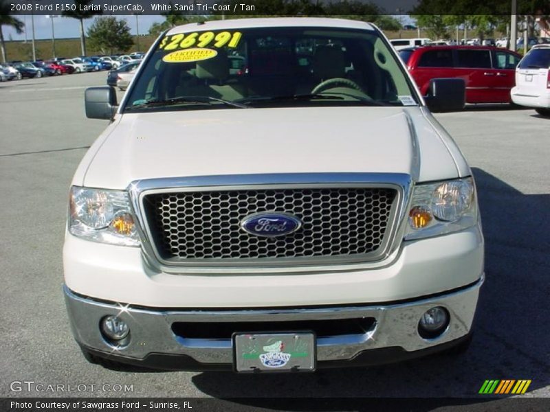 White Sand Tri-Coat / Tan 2008 Ford F150 Lariat SuperCab