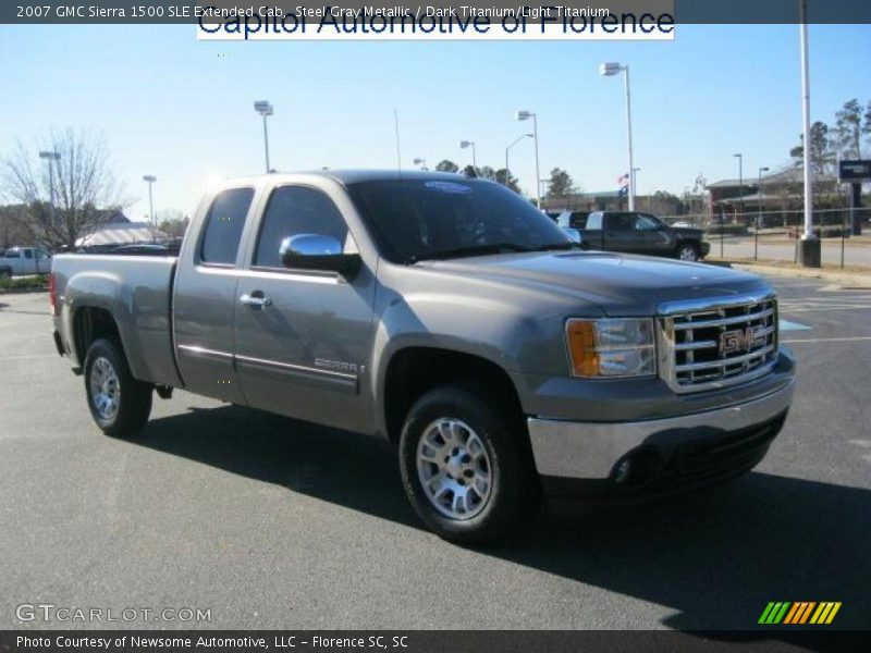 Steel Gray Metallic / Dark Titanium/Light Titanium 2007 GMC Sierra 1500 SLE Extended Cab