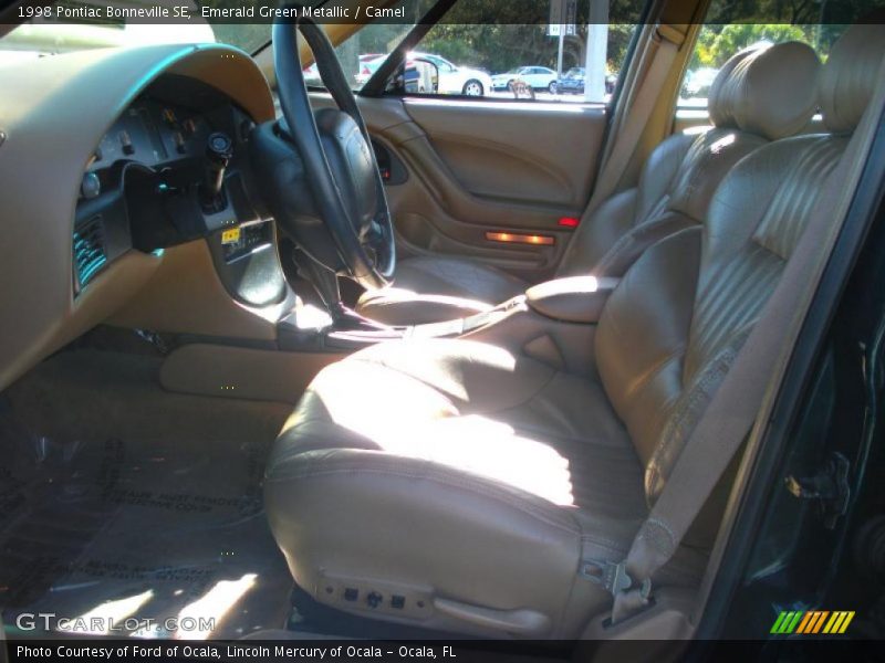 Emerald Green Metallic / Camel 1998 Pontiac Bonneville SE