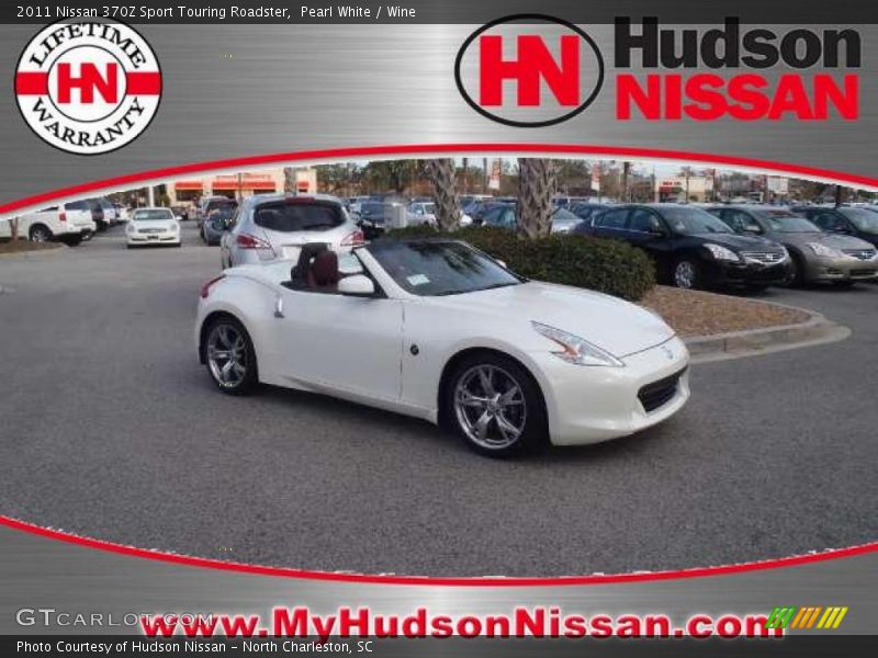 Pearl White / Wine 2011 Nissan 370Z Sport Touring Roadster
