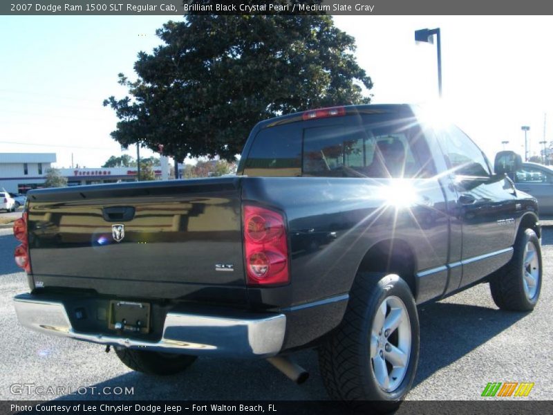 Brilliant Black Crystal Pearl / Medium Slate Gray 2007 Dodge Ram 1500 SLT Regular Cab
