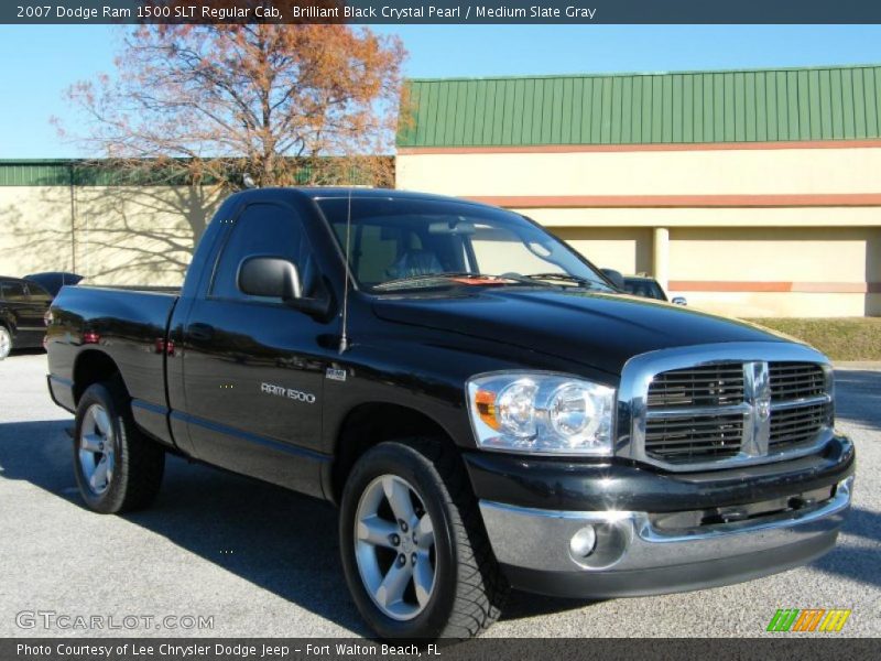 Brilliant Black Crystal Pearl / Medium Slate Gray 2007 Dodge Ram 1500 SLT Regular Cab