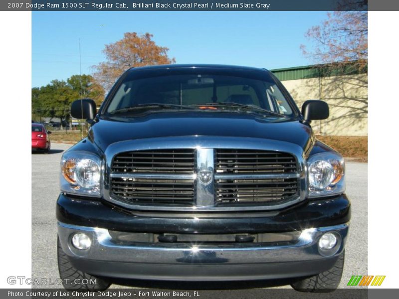 Brilliant Black Crystal Pearl / Medium Slate Gray 2007 Dodge Ram 1500 SLT Regular Cab