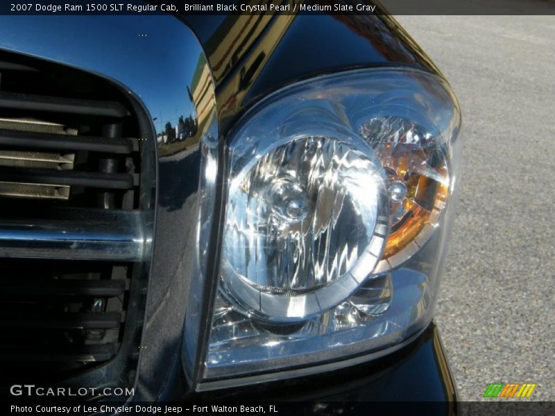 Brilliant Black Crystal Pearl / Medium Slate Gray 2007 Dodge Ram 1500 SLT Regular Cab