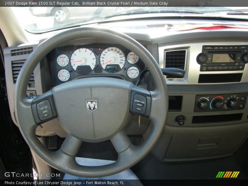 Brilliant Black Crystal Pearl / Medium Slate Gray 2007 Dodge Ram 1500 SLT Regular Cab