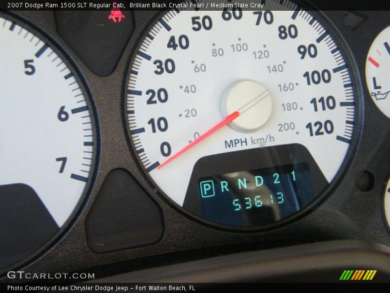 Brilliant Black Crystal Pearl / Medium Slate Gray 2007 Dodge Ram 1500 SLT Regular Cab