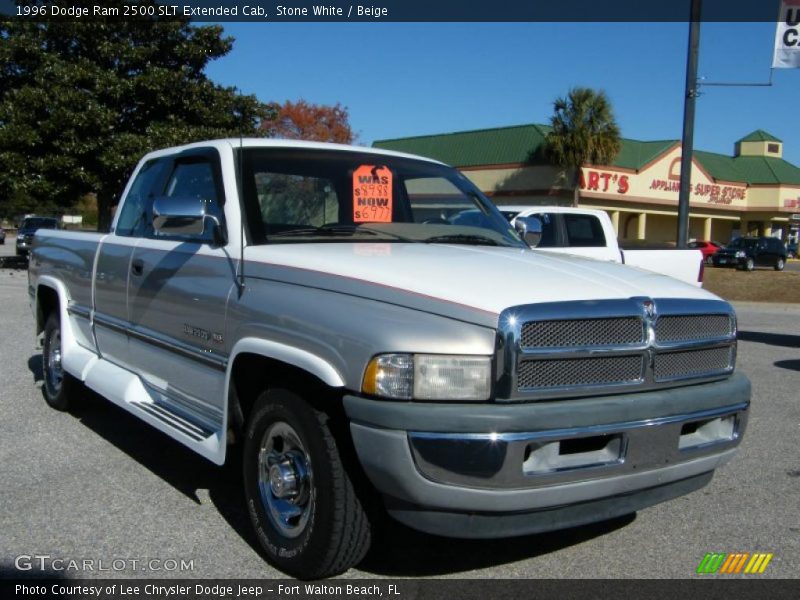 Stone White / Beige 1996 Dodge Ram 2500 SLT Extended Cab