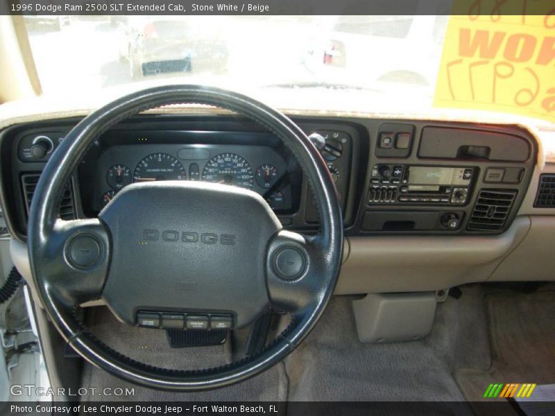 Stone White / Beige 1996 Dodge Ram 2500 SLT Extended Cab