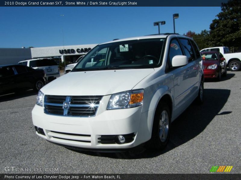 Stone White / Dark Slate Gray/Light Shale 2010 Dodge Grand Caravan SXT
