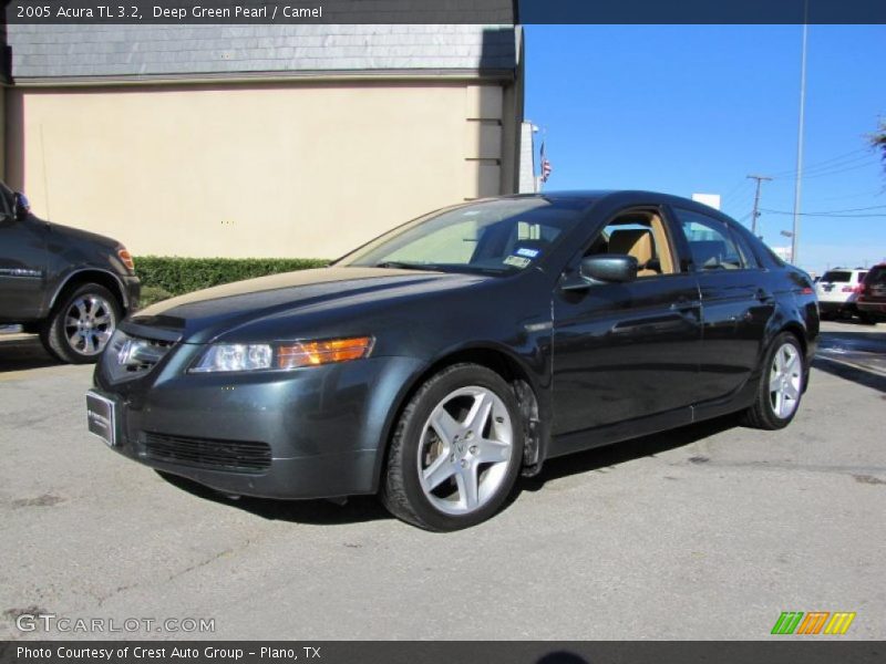 Deep Green Pearl / Camel 2005 Acura TL 3.2