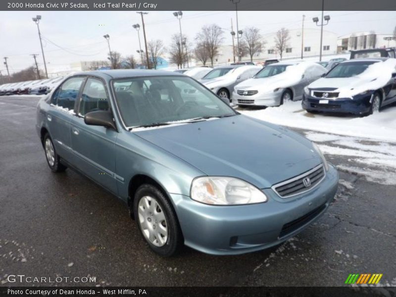 Iced Teal Pearl / Gray 2000 Honda Civic VP Sedan