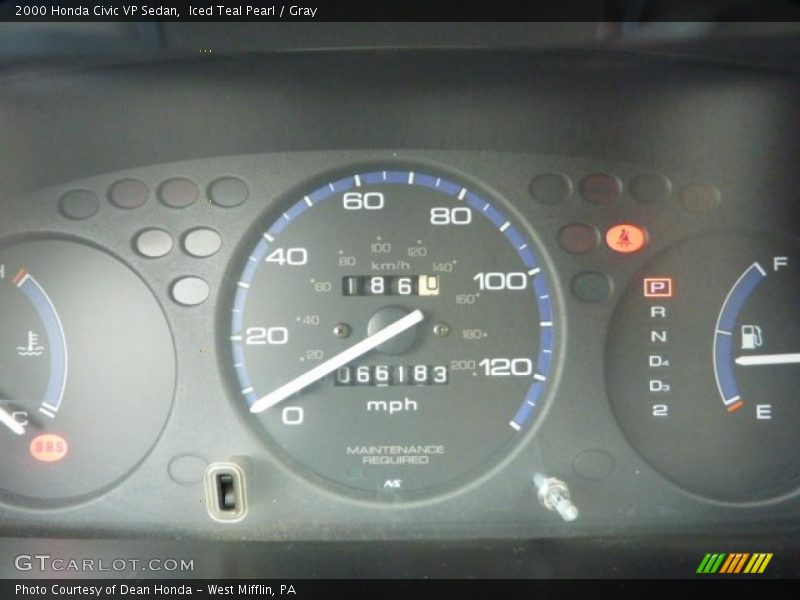 Iced Teal Pearl / Gray 2000 Honda Civic VP Sedan