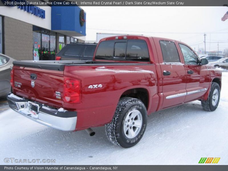 Inferno Red Crystal Pearl / Dark Slate Gray/Medium Slate Gray 2008 Dodge Dakota Laramie Crew Cab 4x4