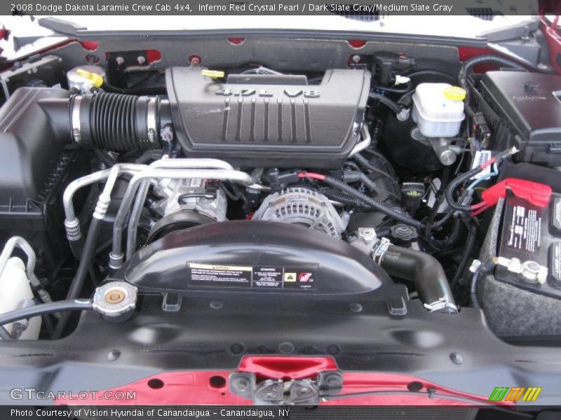Inferno Red Crystal Pearl / Dark Slate Gray/Medium Slate Gray 2008 Dodge Dakota Laramie Crew Cab 4x4