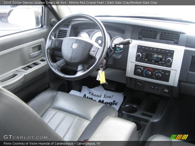 Inferno Red Crystal Pearl / Dark Slate Gray/Medium Slate Gray 2008 Dodge Dakota Laramie Crew Cab 4x4