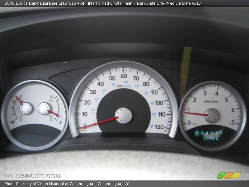 Inferno Red Crystal Pearl / Dark Slate Gray/Medium Slate Gray 2008 Dodge Dakota Laramie Crew Cab 4x4