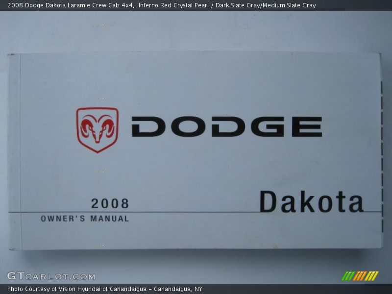 Inferno Red Crystal Pearl / Dark Slate Gray/Medium Slate Gray 2008 Dodge Dakota Laramie Crew Cab 4x4