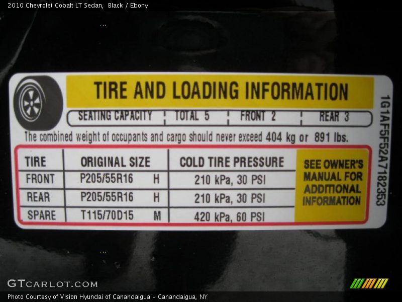 Black / Ebony 2010 Chevrolet Cobalt LT Sedan