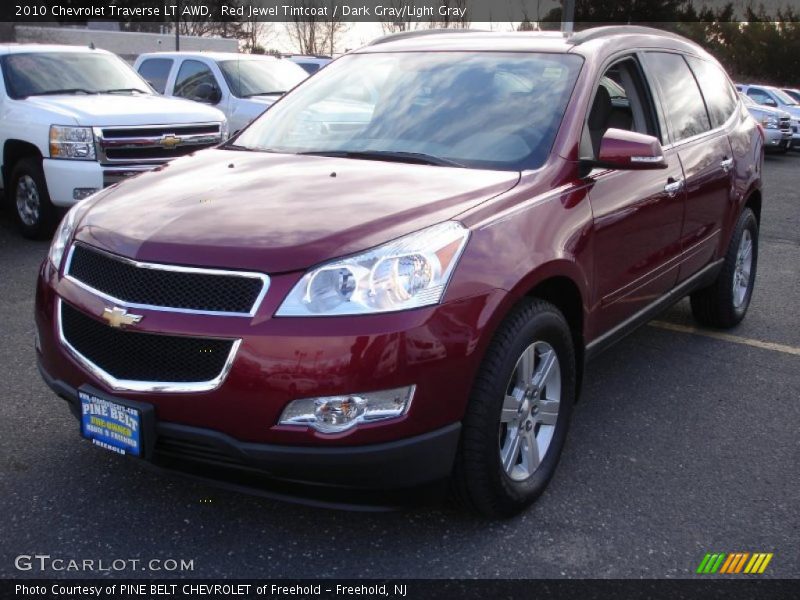 Red Jewel Tintcoat / Dark Gray/Light Gray 2010 Chevrolet Traverse LT AWD