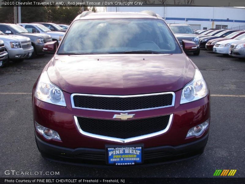 Red Jewel Tintcoat / Dark Gray/Light Gray 2010 Chevrolet Traverse LT AWD