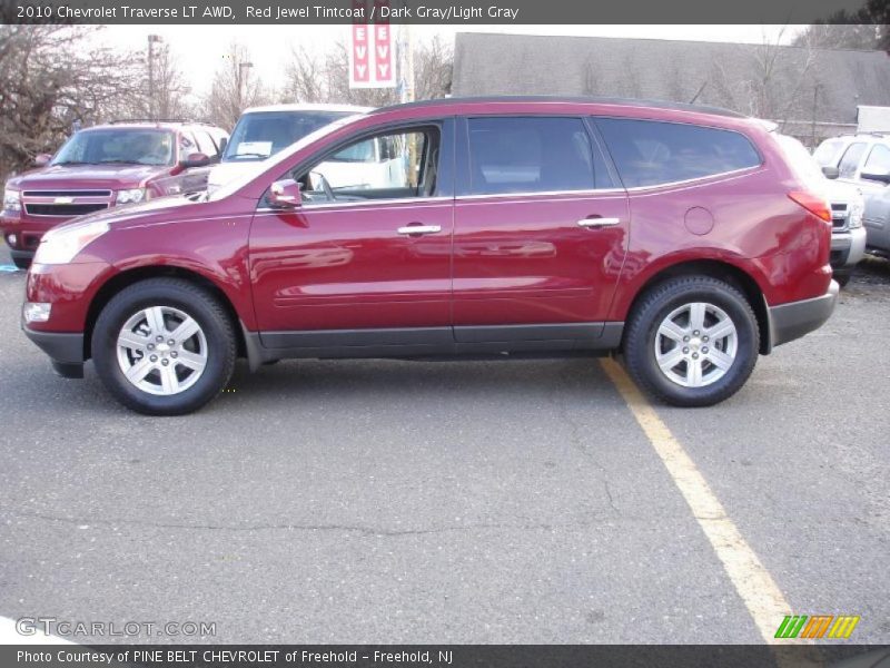 Red Jewel Tintcoat / Dark Gray/Light Gray 2010 Chevrolet Traverse LT AWD
