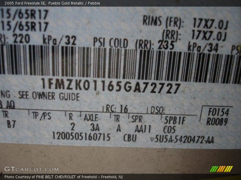 Pueblo Gold Metallic / Pebble 2005 Ford Freestyle SE