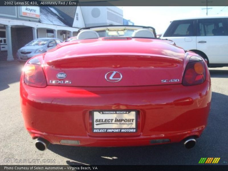 Absolutely Red / Ecru 2002 Lexus SC 430