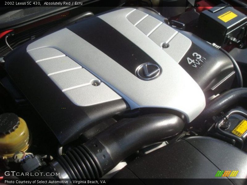  2002 SC 430 Engine - 4.3 Liter DOHC 32-Valve VVT-i V8