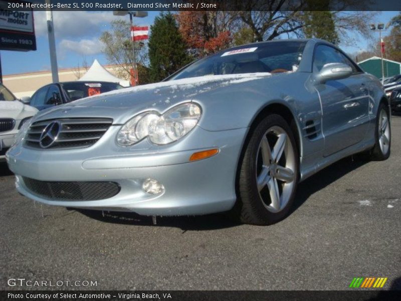 Diamond Silver Metallic / Stone 2004 Mercedes-Benz SL 500 Roadster