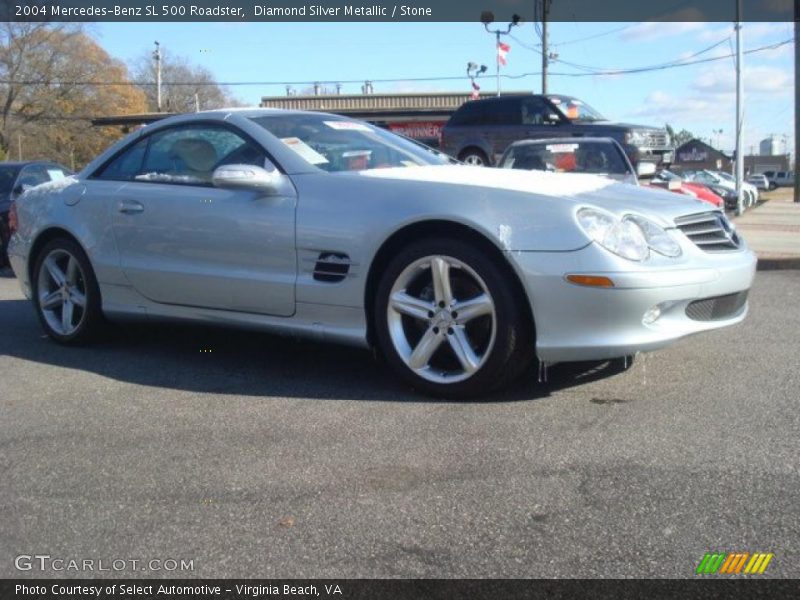 Diamond Silver Metallic / Stone 2004 Mercedes-Benz SL 500 Roadster