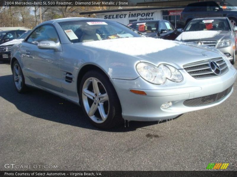 Diamond Silver Metallic / Stone 2004 Mercedes-Benz SL 500 Roadster