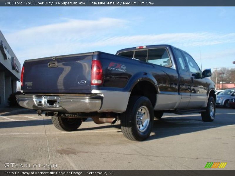 True Blue Metallic / Medium Flint Grey 2003 Ford F250 Super Duty FX4 SuperCab 4x4