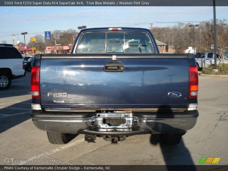 True Blue Metallic / Medium Flint Grey 2003 Ford F250 Super Duty FX4 SuperCab 4x4
