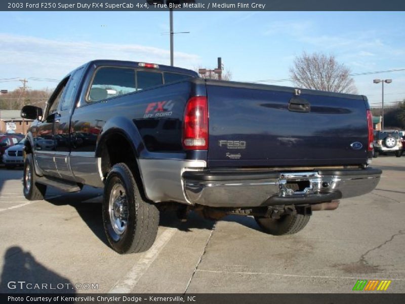 True Blue Metallic / Medium Flint Grey 2003 Ford F250 Super Duty FX4 SuperCab 4x4