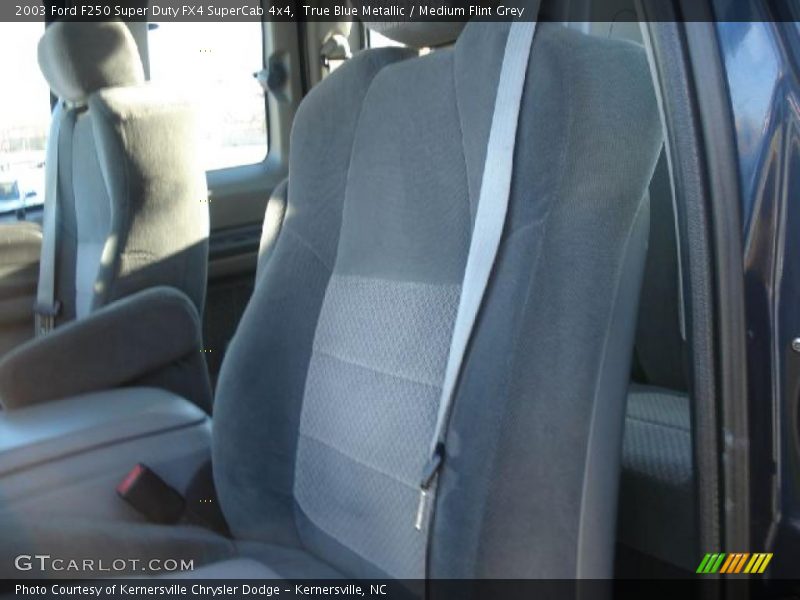 True Blue Metallic / Medium Flint Grey 2003 Ford F250 Super Duty FX4 SuperCab 4x4