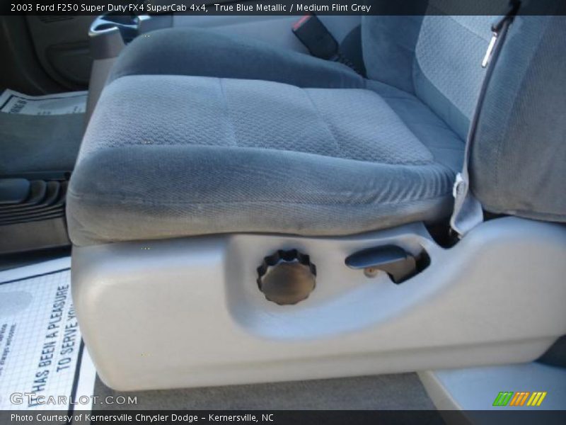 True Blue Metallic / Medium Flint Grey 2003 Ford F250 Super Duty FX4 SuperCab 4x4