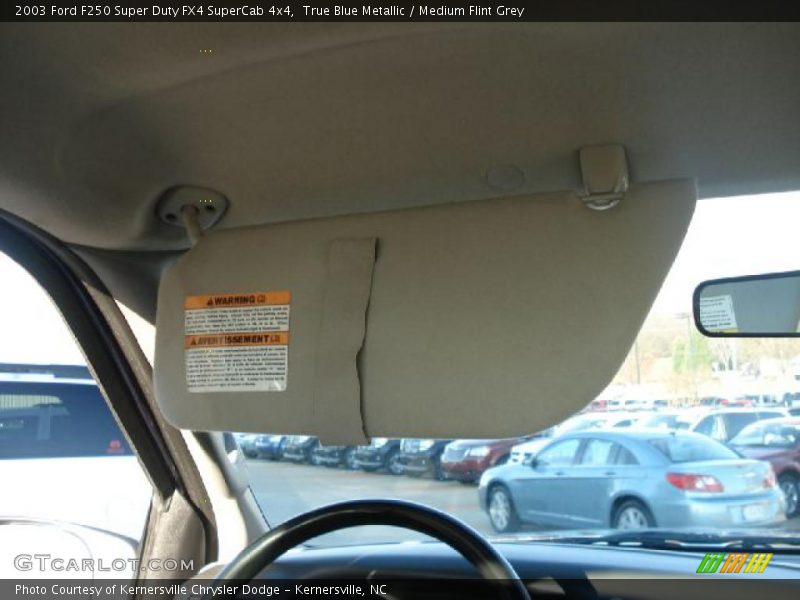 True Blue Metallic / Medium Flint Grey 2003 Ford F250 Super Duty FX4 SuperCab 4x4