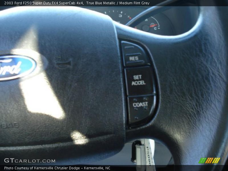 True Blue Metallic / Medium Flint Grey 2003 Ford F250 Super Duty FX4 SuperCab 4x4