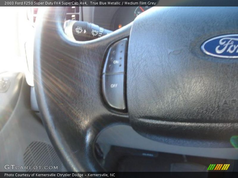 True Blue Metallic / Medium Flint Grey 2003 Ford F250 Super Duty FX4 SuperCab 4x4