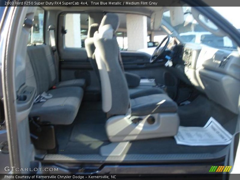 True Blue Metallic / Medium Flint Grey 2003 Ford F250 Super Duty FX4 SuperCab 4x4