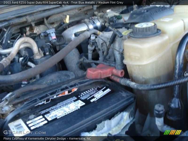 True Blue Metallic / Medium Flint Grey 2003 Ford F250 Super Duty FX4 SuperCab 4x4