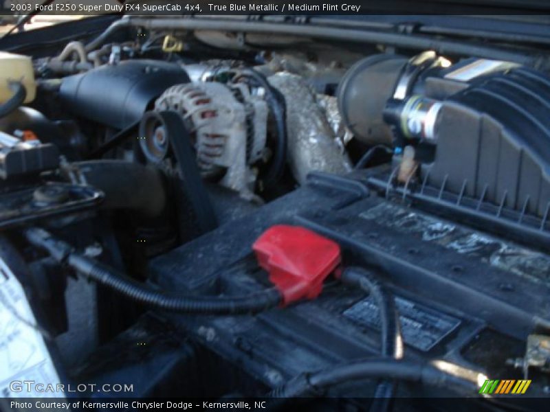 True Blue Metallic / Medium Flint Grey 2003 Ford F250 Super Duty FX4 SuperCab 4x4