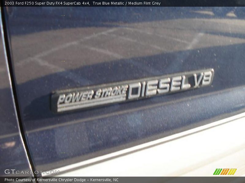 True Blue Metallic / Medium Flint Grey 2003 Ford F250 Super Duty FX4 SuperCab 4x4
