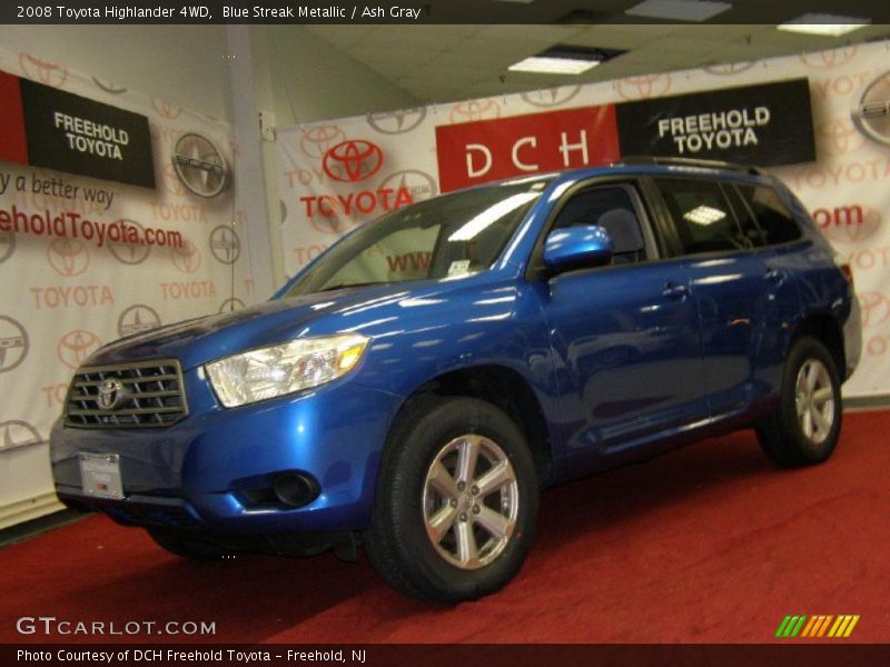 Blue Streak Metallic / Ash Gray 2008 Toyota Highlander 4WD