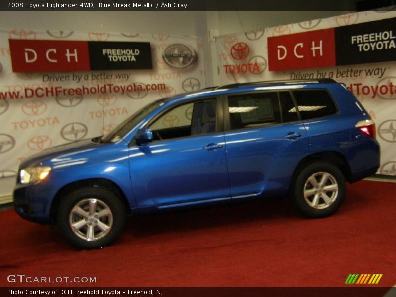 Blue Streak Metallic / Ash Gray 2008 Toyota Highlander 4WD