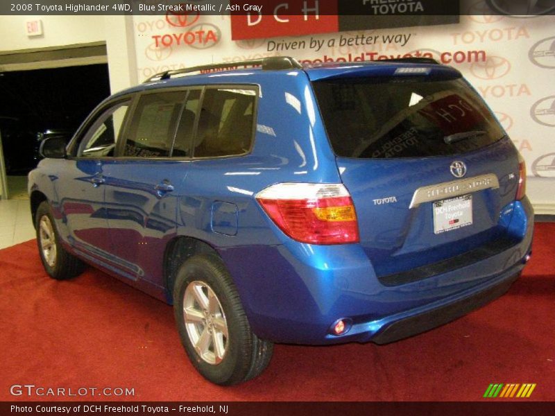 Blue Streak Metallic / Ash Gray 2008 Toyota Highlander 4WD