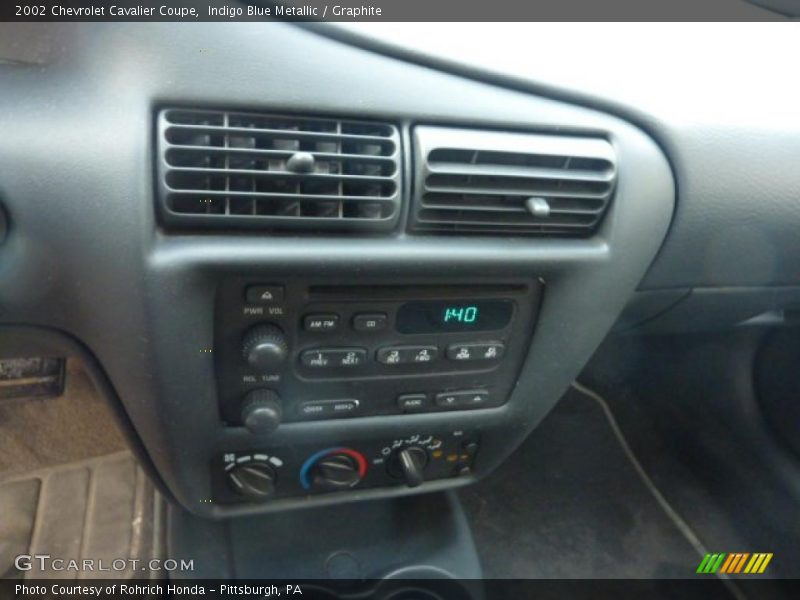 Indigo Blue Metallic / Graphite 2002 Chevrolet Cavalier Coupe