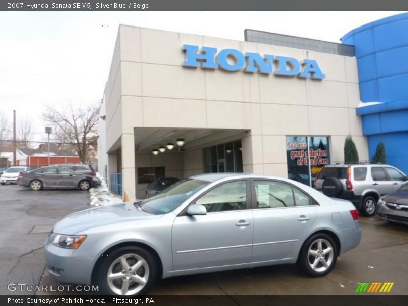 Silver Blue / Beige 2007 Hyundai Sonata SE V6